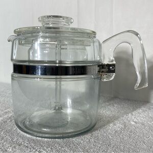 Vintage Pyrex Flameware Glass Stovetop Percolator Coffee Pot